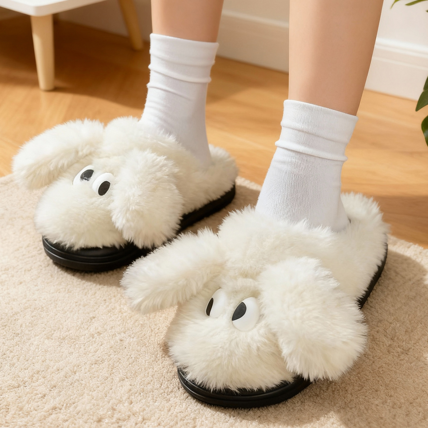Girls Cute Animal Bunny Furry slippers